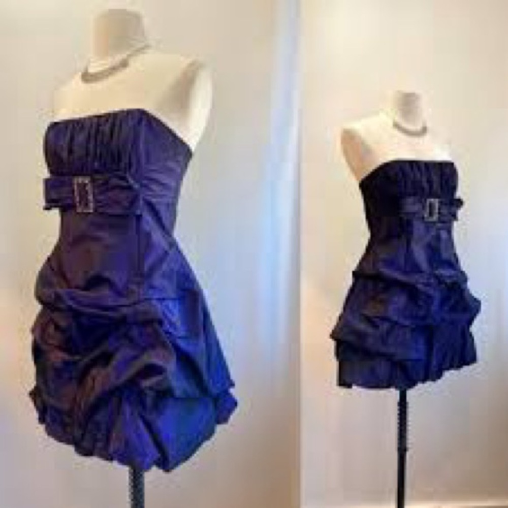 Elegant Purple Strapless Dress